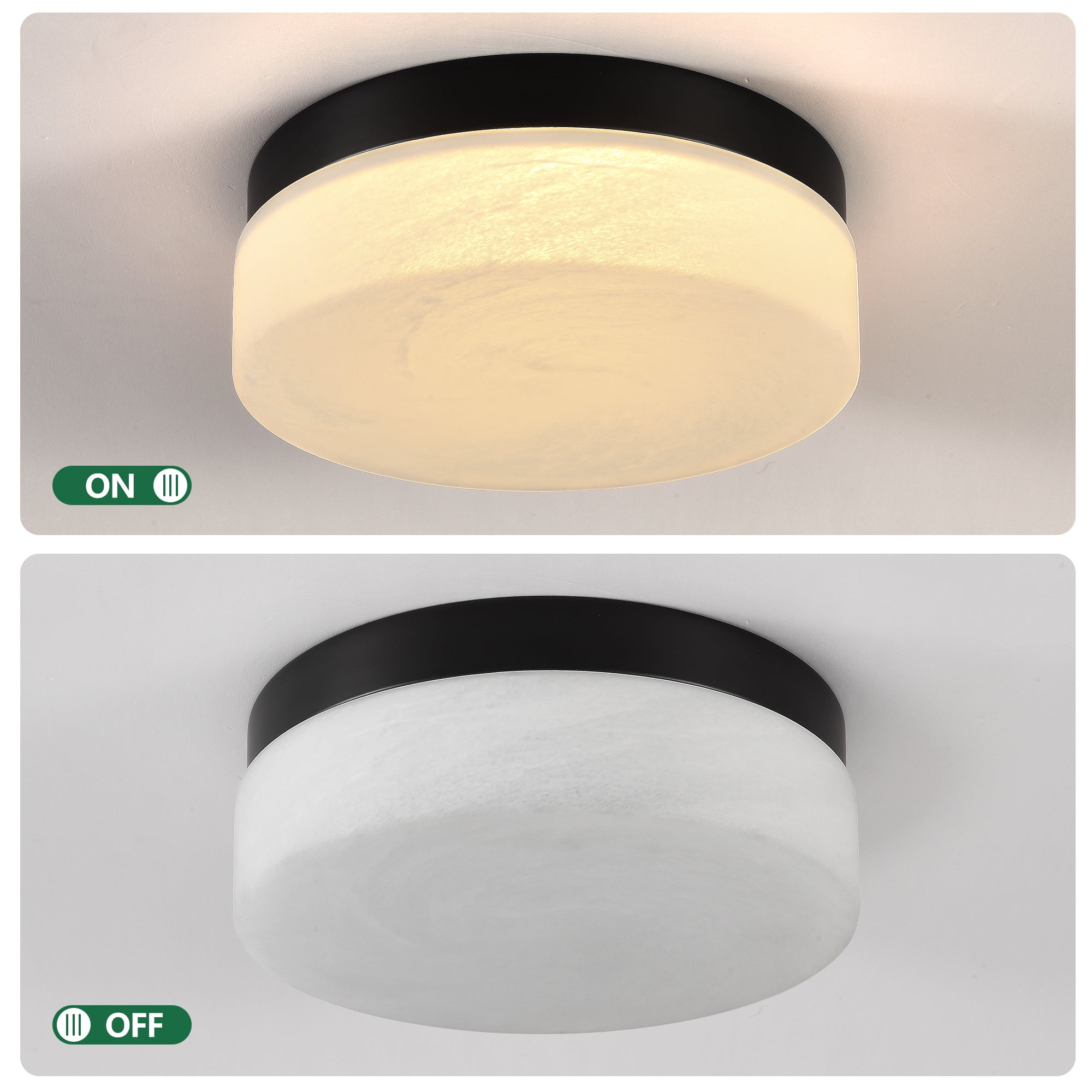 Jopath 12 Inch LED Ceiling Light, Flush Mount Ceiling Light,Round Low Profile Ceiling Lights for Bedroom, Living Room, Dining Room Black
