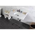 thumbnail image 2 of Kingston Brass LMS3630MA5 Pemberton 36" Carrara Marble Console Sink with Acrylic Legs (8-Inch, 3-Hole), Carrara Marble White/Oil Rubbed Bronze, 2 of 8