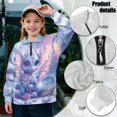 thumbnail image 6 of Uorisanigo Girls Sweatshirts Fashion Blue Snow Dragon Long Sleeve Shirts Tops Fall Trendy Quarter Zip Pullover Sweatshirts School Cropped Pullover Hoodies No Hood for Sports and Daily Wear, 6 of 7