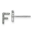 thumbnail image 4 of 14K White Gold Diamond Initial F Earrings (0.066Ct), 4 of 4