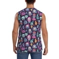 thumbnail image 4 of Lsque Funny colorful skull ghost Print Men's Cotton Blend Sleeveless Muscle Shirts (S-3XL)- Moisture Wicking, Odor Protection, UPF 30+,X-Large, 4 of 8