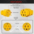 thumbnail image 5 of ENERLITES Electrical Replacement Plug & Connector Set, Extension Cord Ends Male and Female, 15 Amp 125 Volt, Straight Blade Plug Grounding Type, NEMA 5-15P & 5-15R, UL Listed, 66202-Y, Yellow, 5 Pack, 5 of 5