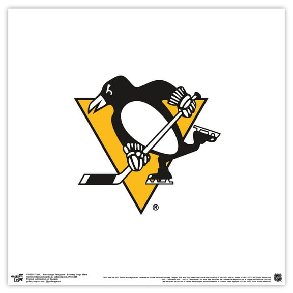 Gallery Pops NHL Pittsburgh Penguins - Primary Logo Mark Wall Art, Unframed Version, 12" x 12"