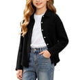 thumbnail image 2 of Ltctricy Unisex Kids Button Down Shirts Collared Dressy Blouses Toddler Long Sleeve Tops for Boys and Girls(Black,13-14 Years), 2 of 7