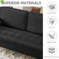 thumbnail image 5 of 70" Modern Loveseat Sofa Couch,Mid-Century Velvet Upholstered Small Love Seat Couch with 2 Pillows for Compact Space,Living Room,Apartment,Black, 5 of 7