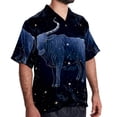 thumbnail image 2 of Taurus Constellation Men's Short Sleeve Poplin Shirt - Casual Printed Button Down Short Summer Beach Shirts Unisex940, 2 of 6