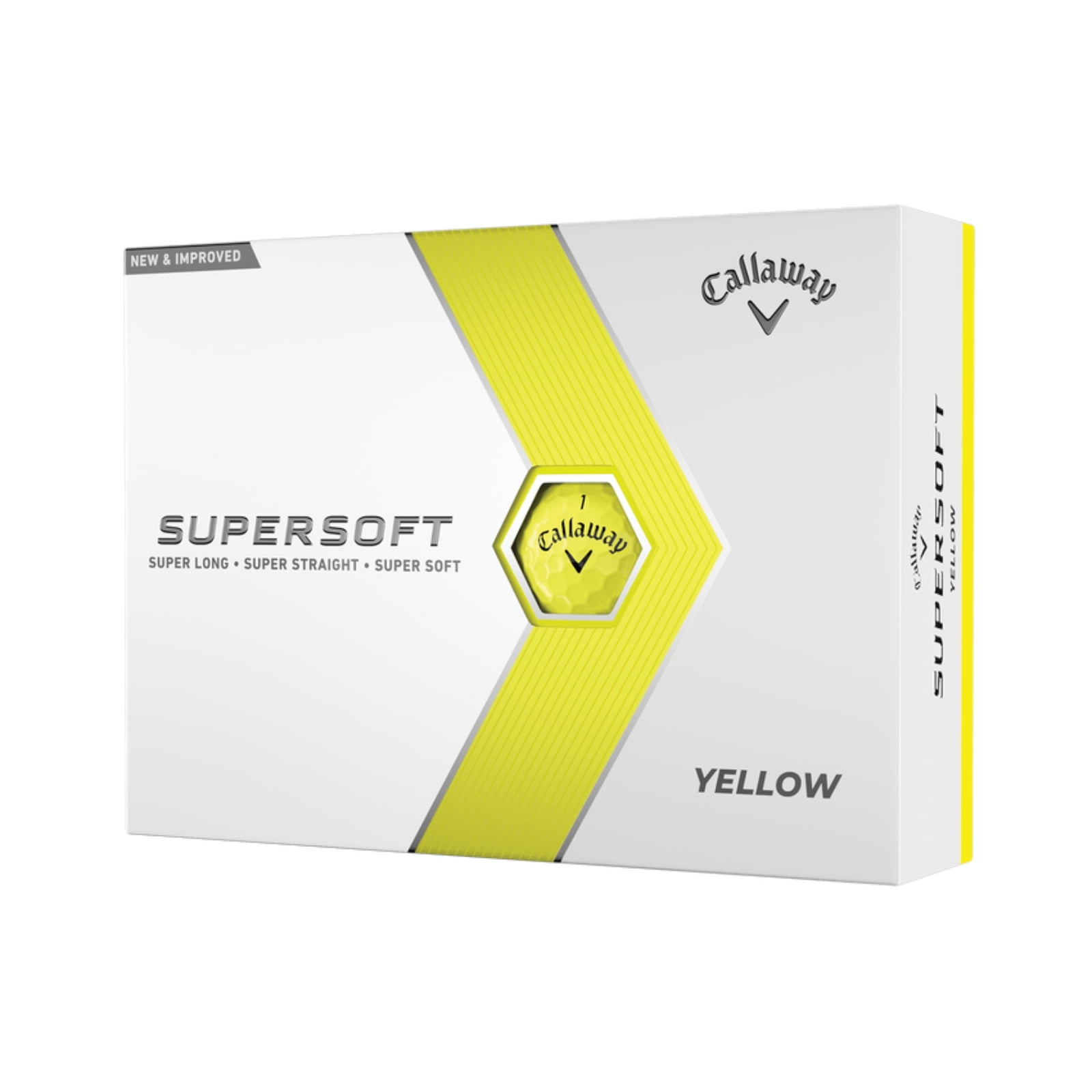(3 pack) Callaway Golf 2023 Supersoft Golf Ball-Yellow 12pk