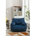 thumbnail image 3 of Bean Bag Soft Cotton Linen Fabric Bag Chair Filled with Memory Sponge, Fluffy and Lazy Sofa Filled with Memory Sponge Bag Sofa with Armrests for Living Room, Blue, 3 of 9