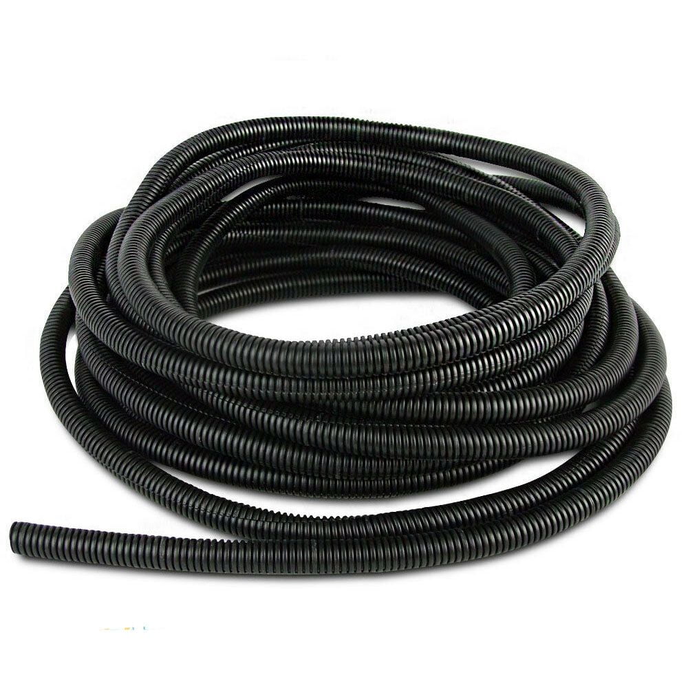 20' Feet 1/4" 7mm Black Split Loom Wire Flexible Tubing Conduit Hose Cover Sales