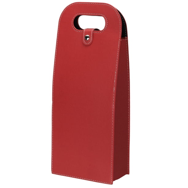 Uxcell 2 Botellas Bolsa de Regalo para Vino, Bolsa de Vino Reutilizable de Cuero para Botellas de Vino Portátil, Rojo-1