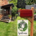 thumbnail image 2 of Boxwood Wreath Welcome Garden Flag,Burlap Garden Flag Double Sided Summer Fall Buffalo Plaid Bow Yard Ourdoor Farmhouse Decor,Small Garden Flag 12x18 Prime, 2 of 6