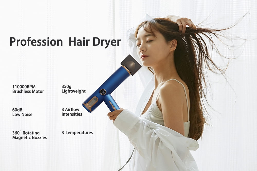 Hairstylists Hair Dryer with High-Speed Brushless Motor  Ionic Blow Dryer for Fast Drying
