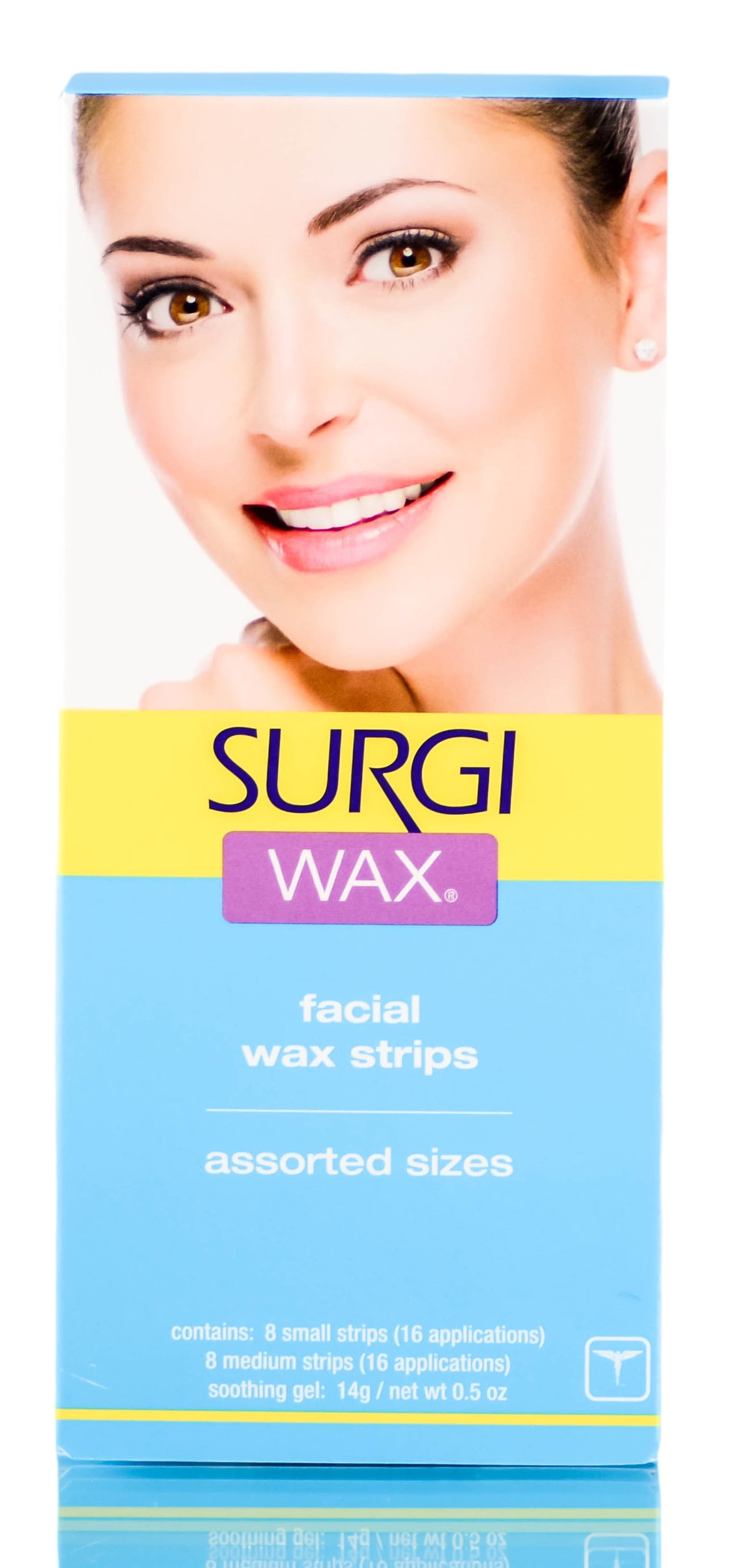 Surgi Wax Facial Wax Strips 8 Small Strips Pack of 1 with Sleek