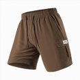 thumbnail image 4 of KPOPLK Men's Casual 7 Inch Shorts Elastic Waist Twill Drawstring Summer Beach Stretch Golf Shorts Relaxed Fit with Pockets Size S,Coffee, 4 of 4