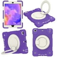 thumbnail image 3 of ELEHOLD Military Grade Shockproof Case For iPad mini 5/mini 4, Heavy Duty Protection Ring Stand Cover, Adjustable Angel, Detachable Shoulder Strap,  Dark Purple, 3 of 11