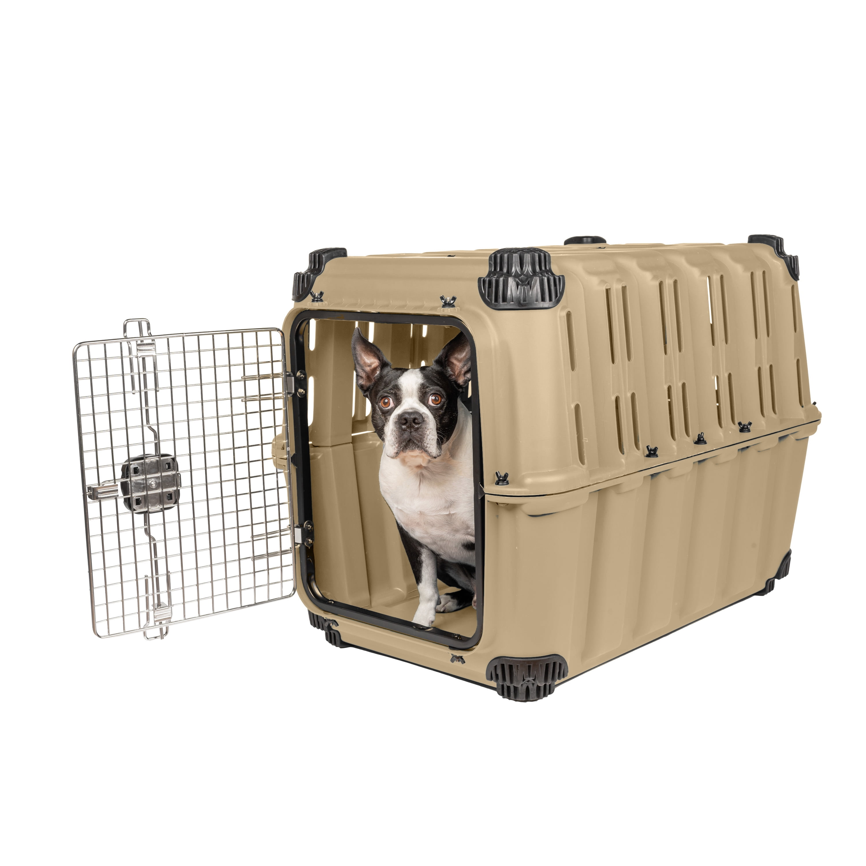 Mammoth Guardian Strong and Durable 36 inch Plastic Dog Kennel, Tan