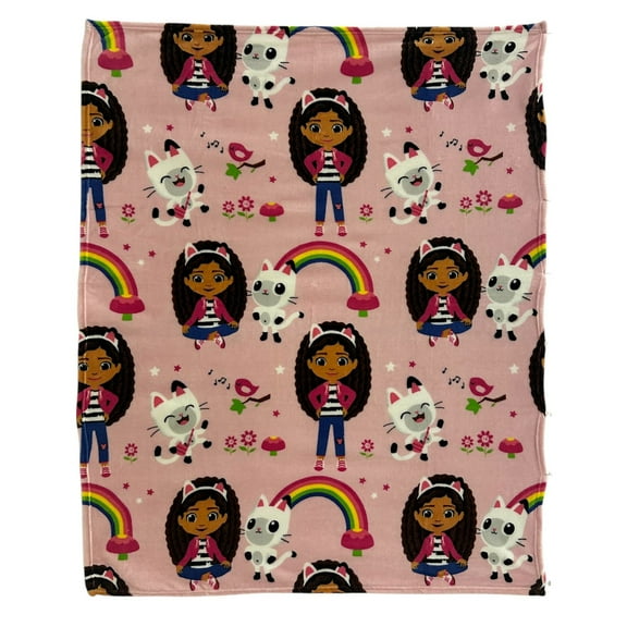 Gabby's Dollhouse Whimsical Rainbows Gabby Polyester Throws, 60"x46"