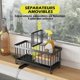 thumbnail image 4 of Kitchen Sink Organizer, Sponge Holder, Countertop with Removable Drain Tray with Diverter Drainage (Black), 4 of 5
