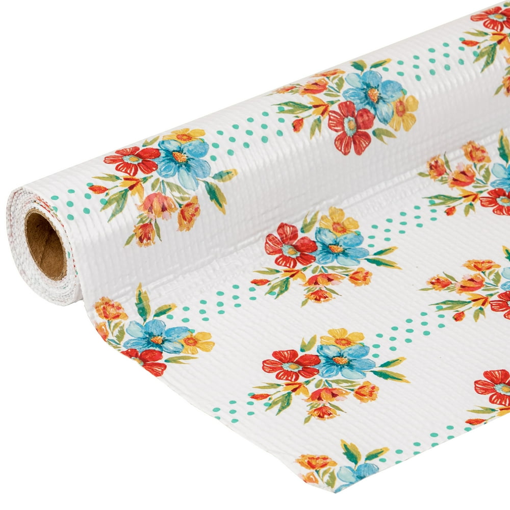 The Pioneer Woman Nonadhesive Multicolor Petal Party 12" x 10' Shelf