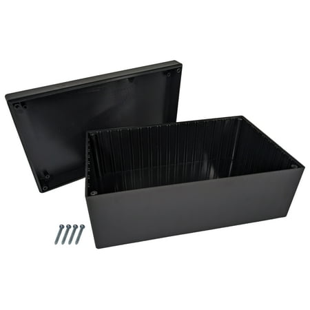 

Black ABS Plastic Enclosure Project Box with Lid and Screws Measures 223x139x92mm RoHS