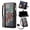 Black, variant on Crossbody Flower Pattern Leather Zipper Wallet Card Phone Case for Samsung S25 Edge S24 Ultra S23 FE S22 S21 A07 A17 A16 A36 A56 A06 A55 A54 A53 A25 A15 A33 A53 A33 A34 A26 Lanyard Flip Stand Cover