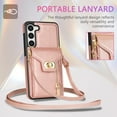 thumbnail image 4 of Crossbody Strap for Samsung Galaxy S23 Plus Wallet Case with Card Holder, Flip PU Leather for Samsung Galaxy S23 Plus Case Stand Zipper Purse Protective Phone Case for Women Girls - Rosegold, 4 of 7