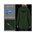thumbnail image 4 of Little Donkey Andy Women's Softshell Fleece Lined Jacket with Hood Windbreaker Insulated Long Warm Rain Jacket (Dark Green XL), 4 of 7