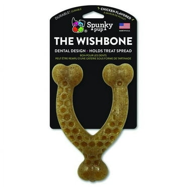 Spunky  The Wishbone HD Chew Dog Toy, Gray - Large - Pack of 12