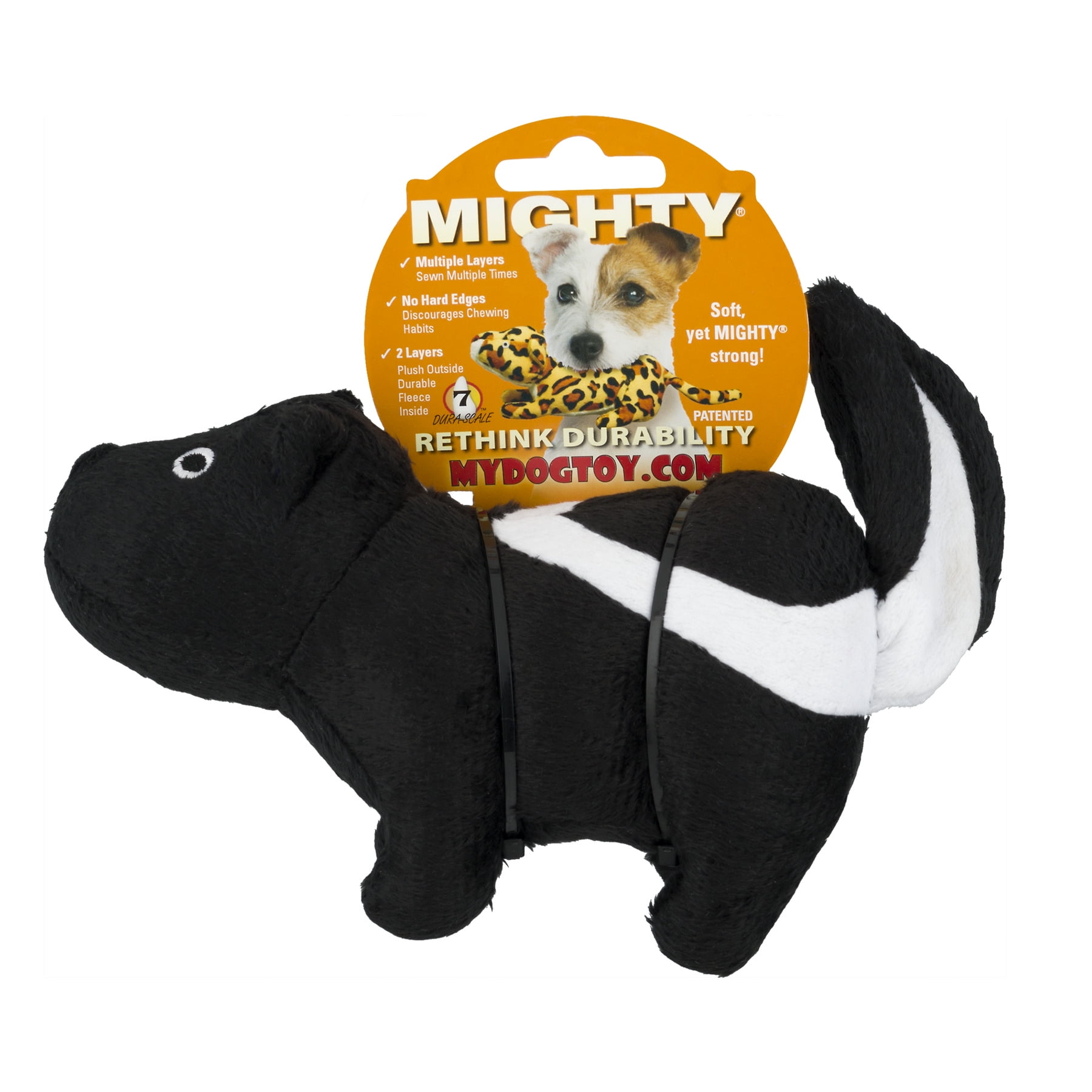 VIP Products Mighty Jr. Nature Skunk Dog Toy, Medium, Multicolor