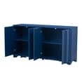 thumbnail image 6 of Blue Accent Cabinet, TUANLUO Buffet Sideboard with Linear Design, Storage Cabinet with 4 Doors, Wood Accent Cabinet with Adjustable Shelves for Kitchen Dining Room Living Room, 6 of 10