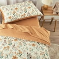 thumbnail image 3 of AllWays Plaza - Floral Toddler Bedding Set for Girls, Cute Colorful Botanical Flowers, 4 Pieces Soft Crib Bed Set Including Comforter, Sheets and Pillowcase, Orange Cream, 3 of 14