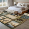 thumbnail image 4 of Wildlife Portraits Washable Area Rug 8x10 Animals Plaid Deer Owl Bear Rustic Brown Pine Cone Low-Profile Large Area Rugs with Non Slip Backing Indoor Floor Carpet for Entrance Living Room Bedroom, 4 of 9