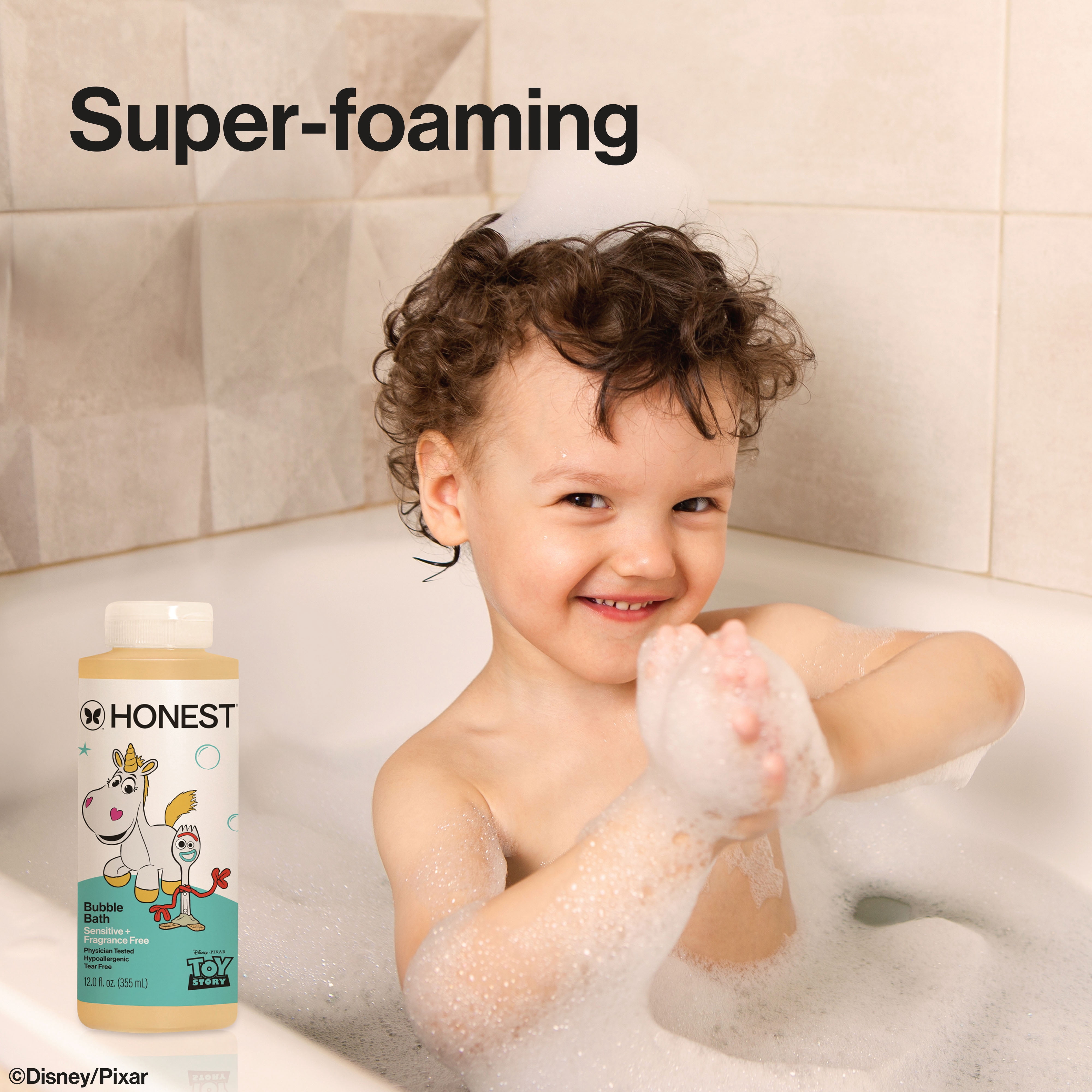 The Honest Company Disney Pixar's Toy Story Bubble Bath, Fragrance Free, Baby & Kid Friendly, 12 oz