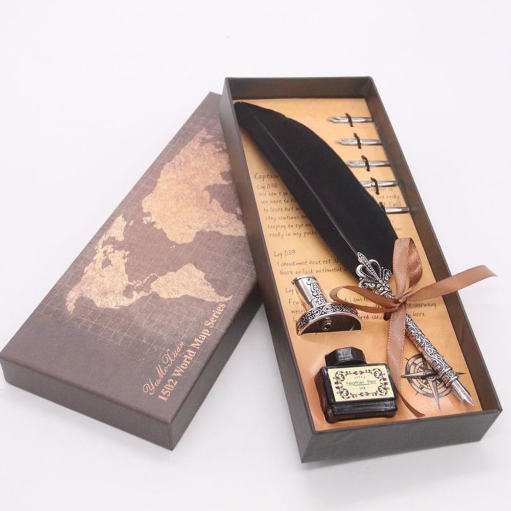 Classic Retro Quill Dip Pen Medieval Sense Feather Quill Dip Pen Set