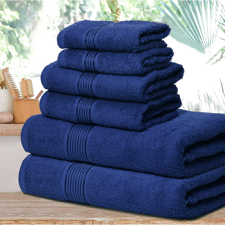 BELIZZI HOME Ultra Soft 6 Pack Cotton Towel Set, Contains 2 Bath Towels  28x55 inch, 2 Hand Towels 16x24 inch & 2 Wash Coths 12x12 inch, Ideal  Everyday use, Compact & Lightweight 