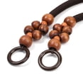 thumbnail image 2 of Nylon Cord bag Handles with Wooden Beads bag Replacement Accessories Dark Red 460x14~40mm, 2 of 2