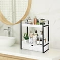 thumbnail image 2 of 2-Tier Wooden Counter Shelf with Drawer, Vanity Tray for Organization and Decor, Countertop Organizer for Bathroom and Kitchen, 2 of 4