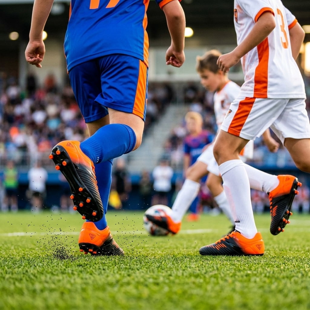 Vizari Liga Firm Ground Soccer Cleats for Kids – Durable, Lightweight, and Comfortable Soccer Shoes for Boys and Girls,Orange,12