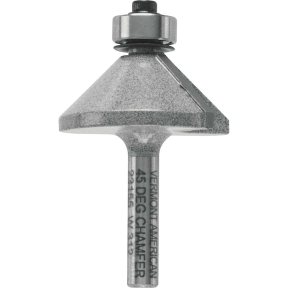 Vermont American 5/8 in. Dia. x 1-3/8 in. x 2 in. L Carbide Tipped Chamfer Router Bit