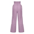 thumbnail image 5 of HUPOM Cropped Pants Women Cargo Pants Pleated High Waist Rise Long Flare-Leg 2XL, 5 of 5