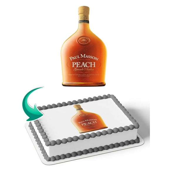 Paul Masson Peach Cake Deco Edible Image Cake Topper Personalized Birthday Sheet Decal Banner 1/4 Sheet