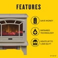 thumbnail image 5 of Duraflame Electric Fireplace Stove 1500 Watt Infrared Heater with Flickering Flame Effects - Cream, 5 of 9