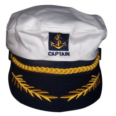 6-Piece Nautical Hat Set - Sailor & Captain Hats For Parties, Halloween (White & Blue)
