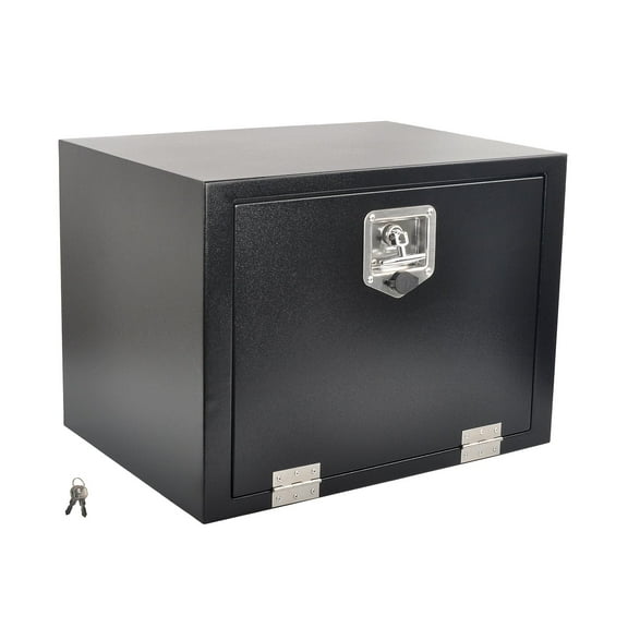 BATONECO 24 Inch Steel Tool Box w/ T-Handle Latch Underbody Storage Truck Bed Toolbox for Trailer Pickup 24 x 18 x 18 Black