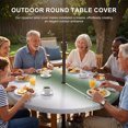 thumbnail image 3 of Round Outdoor Tablecloth with Umbrella Hole and Zipper, Gray Sage Green Tablecloth with Elastic Waterproof, Modern Gradient Geometric Patio Table Covers for 45" - 54" Picnic Pool Tables, 3 of 9
