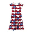 thumbnail image 5 of Delliss Girl's Casual Dress Summer Crew Neck Flying Sleeve Print Sundress for Kids 6-15 Years, 5 of 7