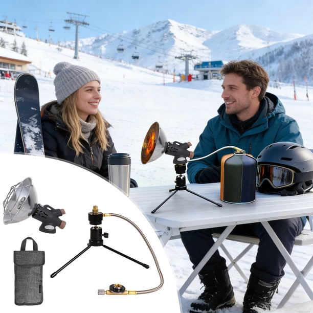 Funda portátil para camping y senderismo, miniestufa de gas para acampar al aire libre, ideal para pesca en invierno. Calentador de gas.