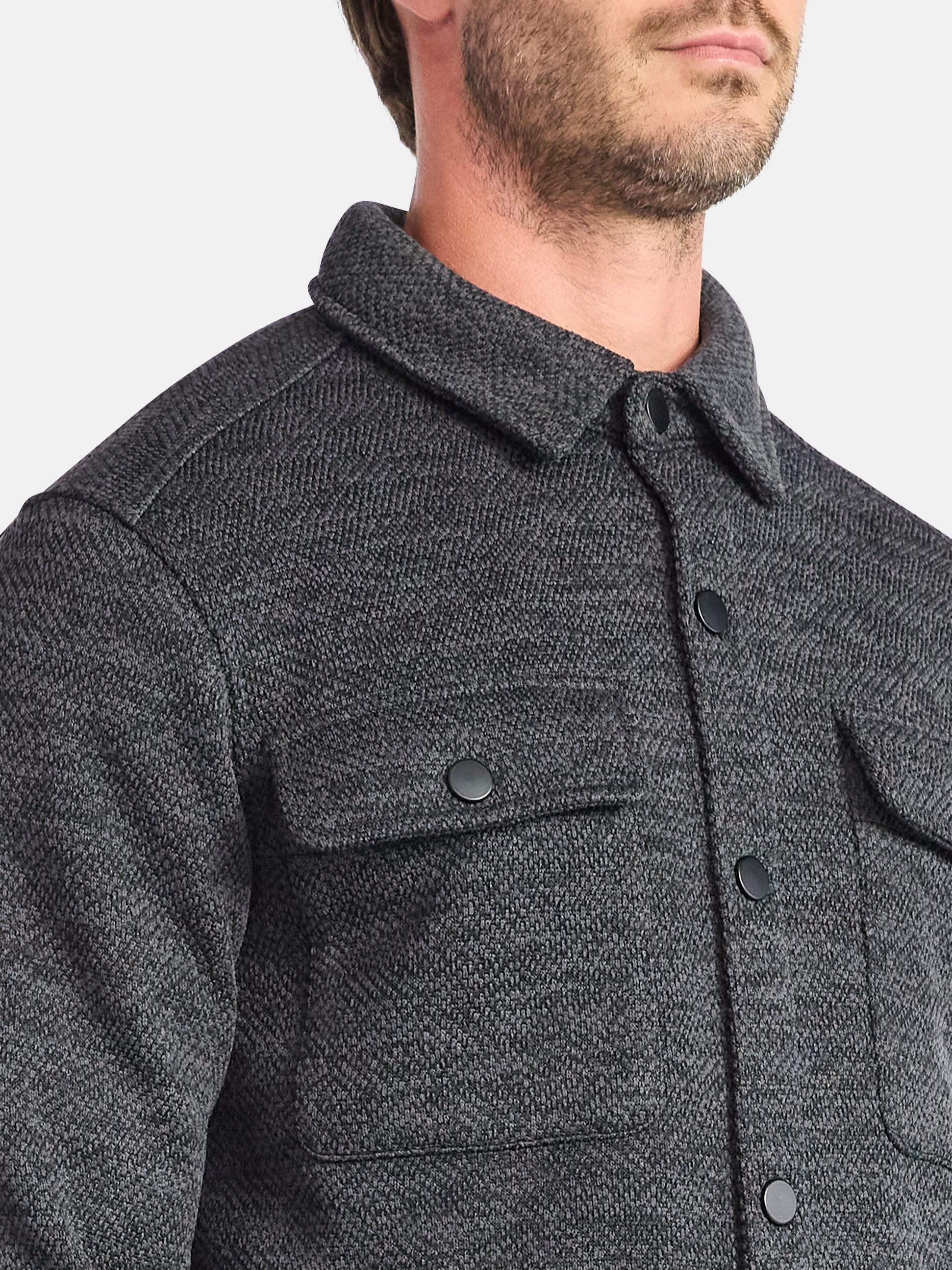 George Men's and Big Men's Knit Shacket with Microfleece Lining, Midweight, Sizes S-3XL