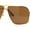 Yellow Gold - Solid Brown, variant on Mens Rectangular Metal Rim Officer Gentlemanly Racer Sunglasses Gold - Smoke
