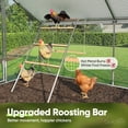 thumbnail image 3 of Quictent Large Metal Chicken Coop Run W/Roosting Perch for 30+ Poultry with Heavy Duty Wire Mesh and Waterproof Roof Cover, Outdoor Walk-in Cage Peak Hen House for Yard Farm, 18x9x6.6FT, 3 of 9